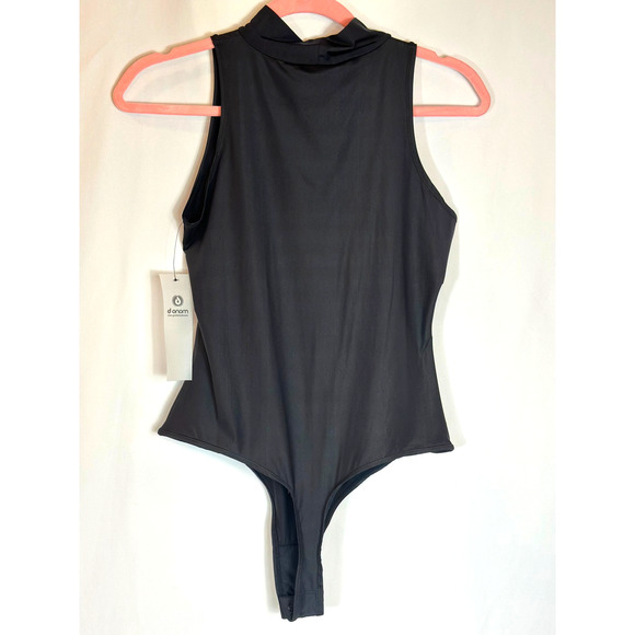 Mono b High Cowl Neck Sleeveless Bodysuit Black S - Picture 2 of 10